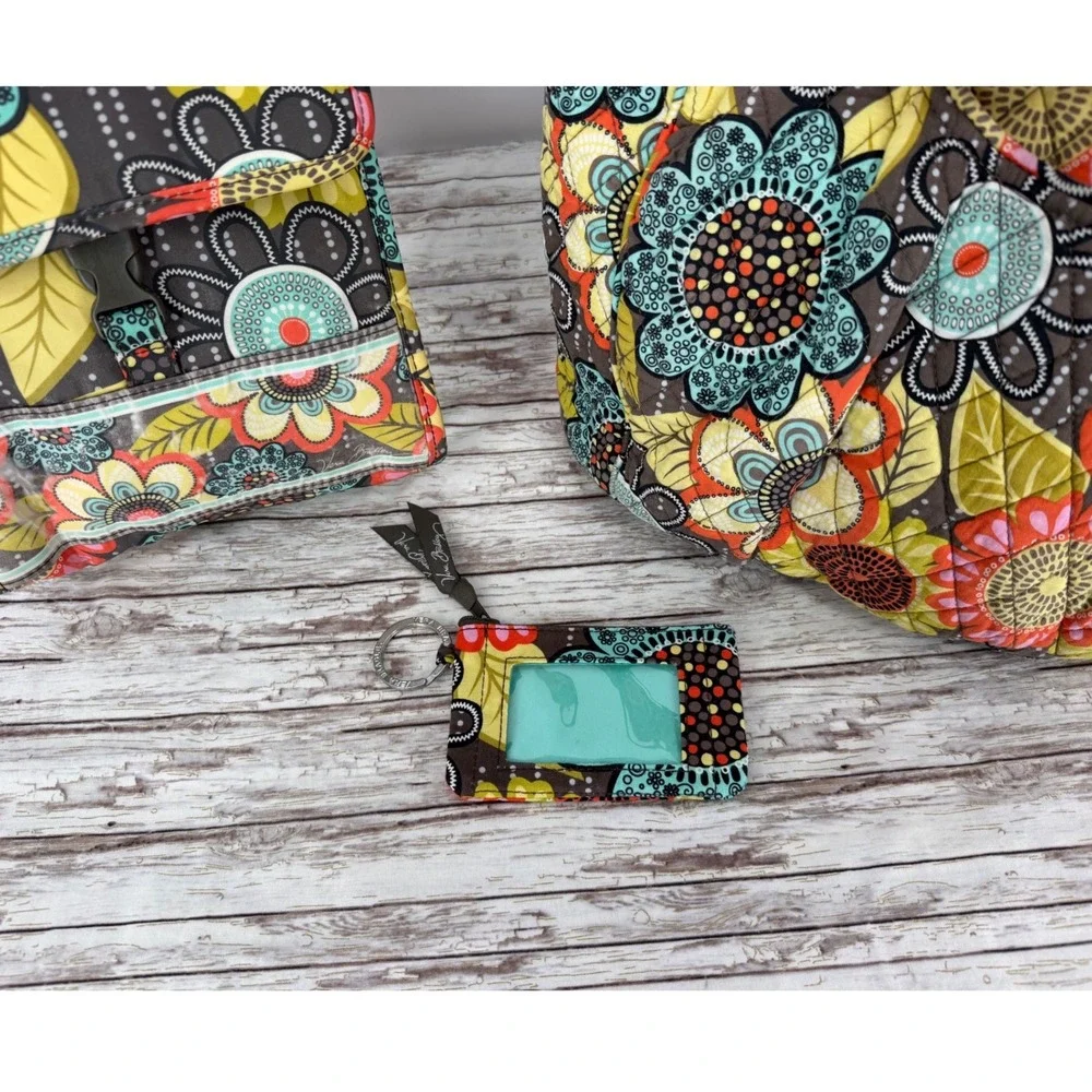 Vera Bradley Flower Shower Pattern, 3PC Set  Purse, Lunch Bag and ID Case